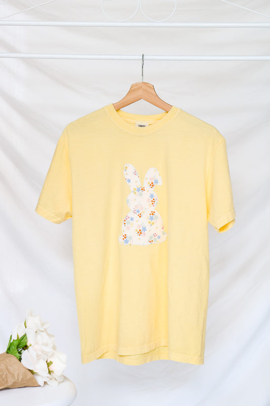 Floral Bunny Stitched Graphic Tee