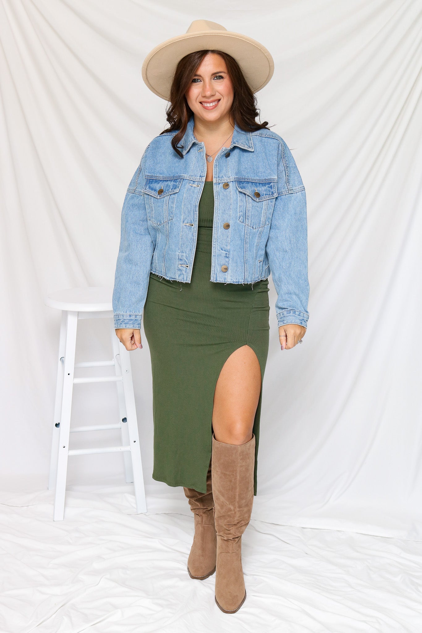 On The Move Midi Dress (olive)