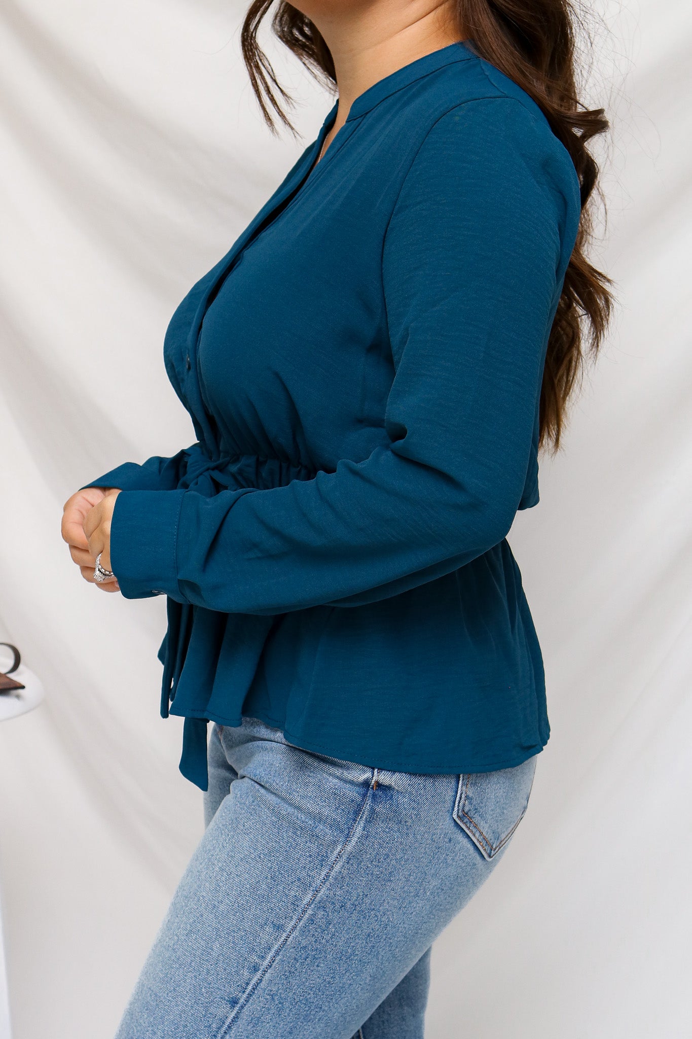 Everyday Chic Tie Front Top (teal)