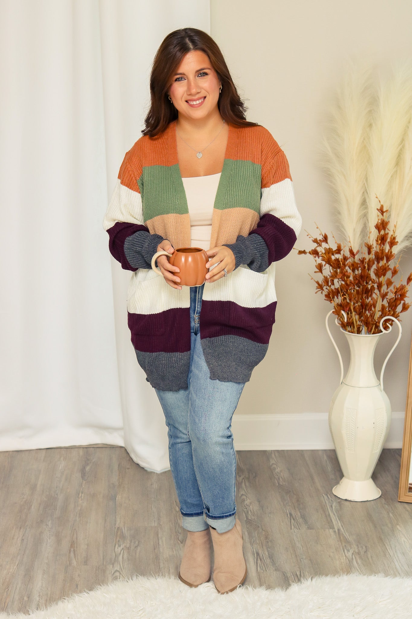 Colors of Autumn Striped Cardigan