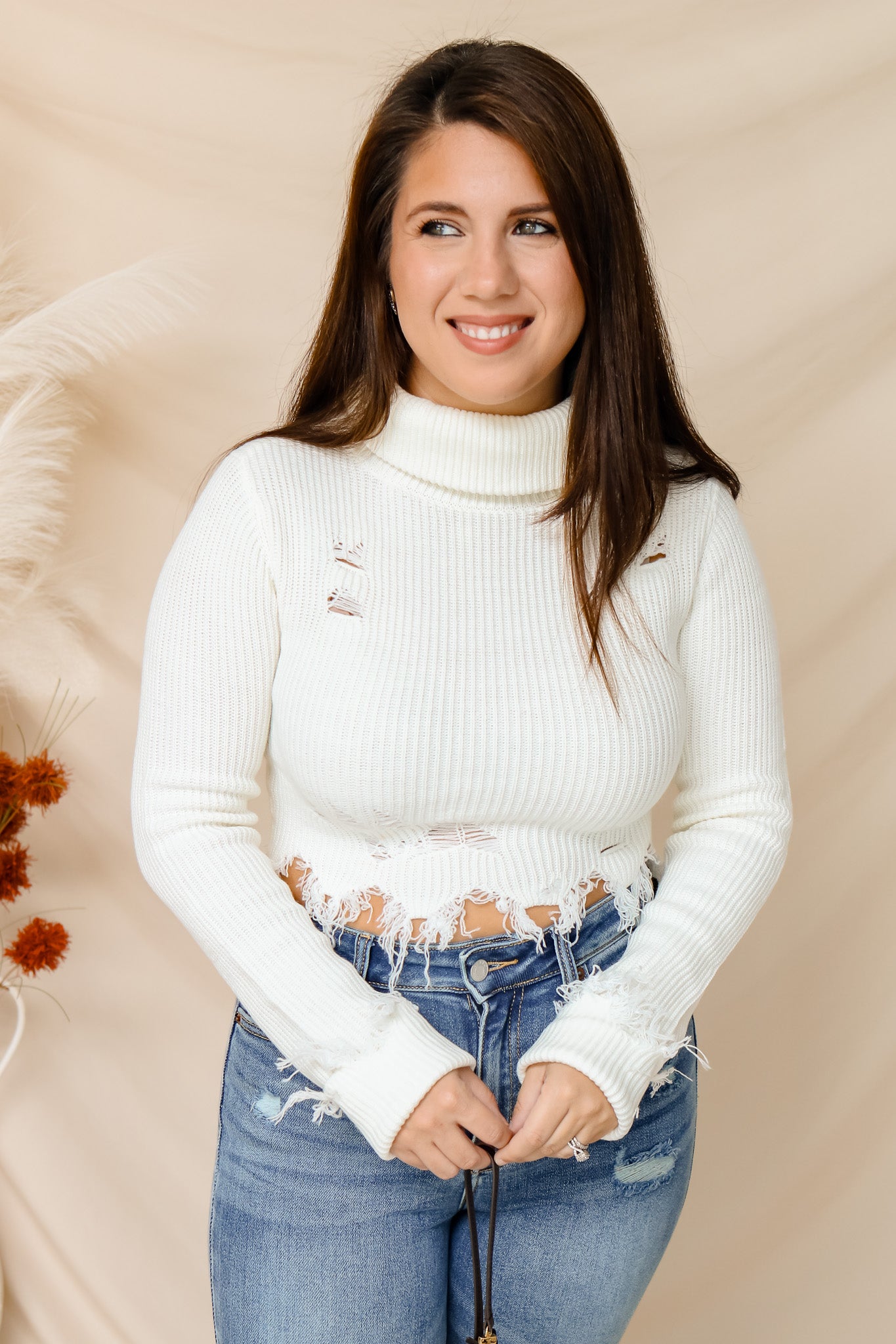 Cozy Up Turtleneck Cropped Sweater (ivory)