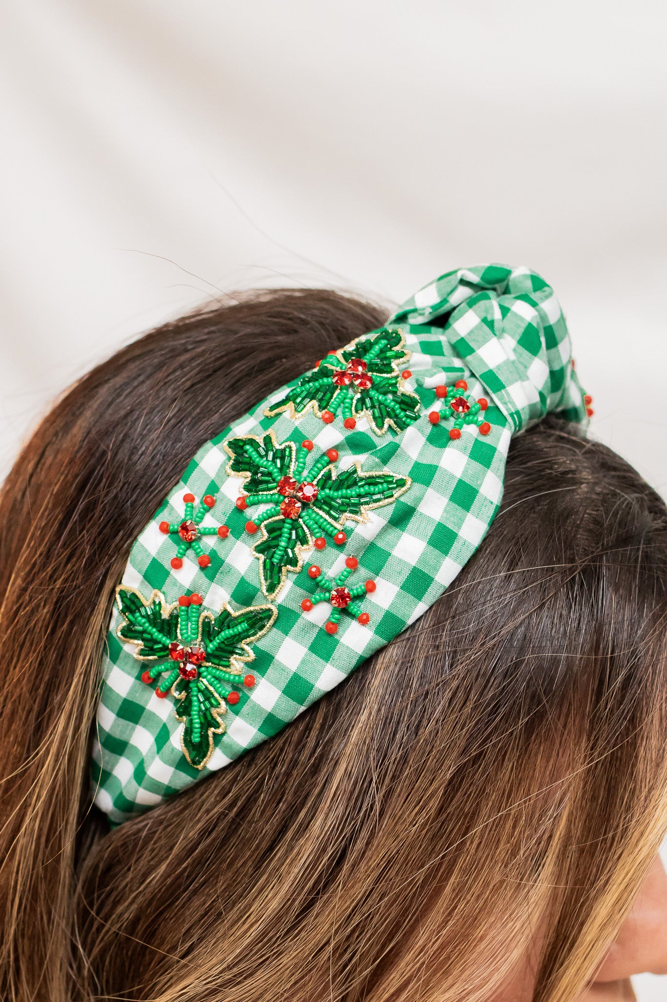 Plaid Holly Knot Headband