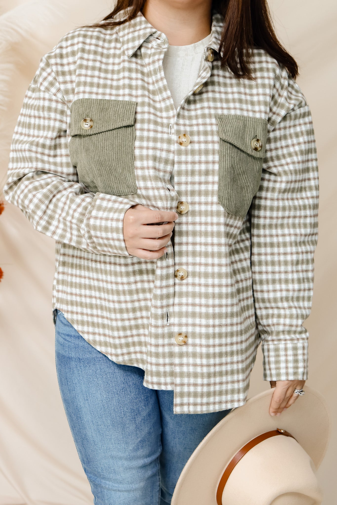 Small Town Shacket (olive)