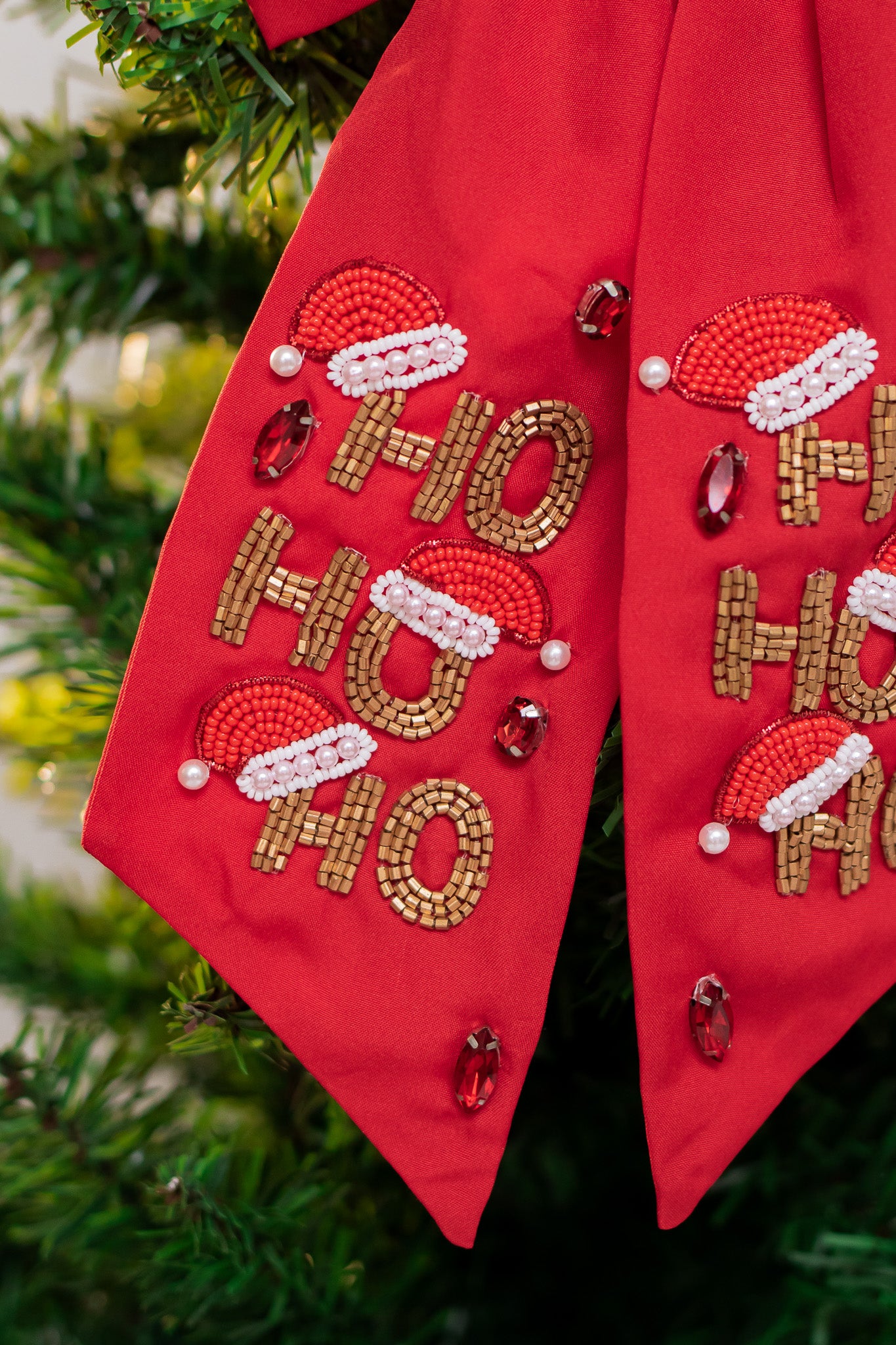 Ho Ho Ho Holiday Hair Bow (red)