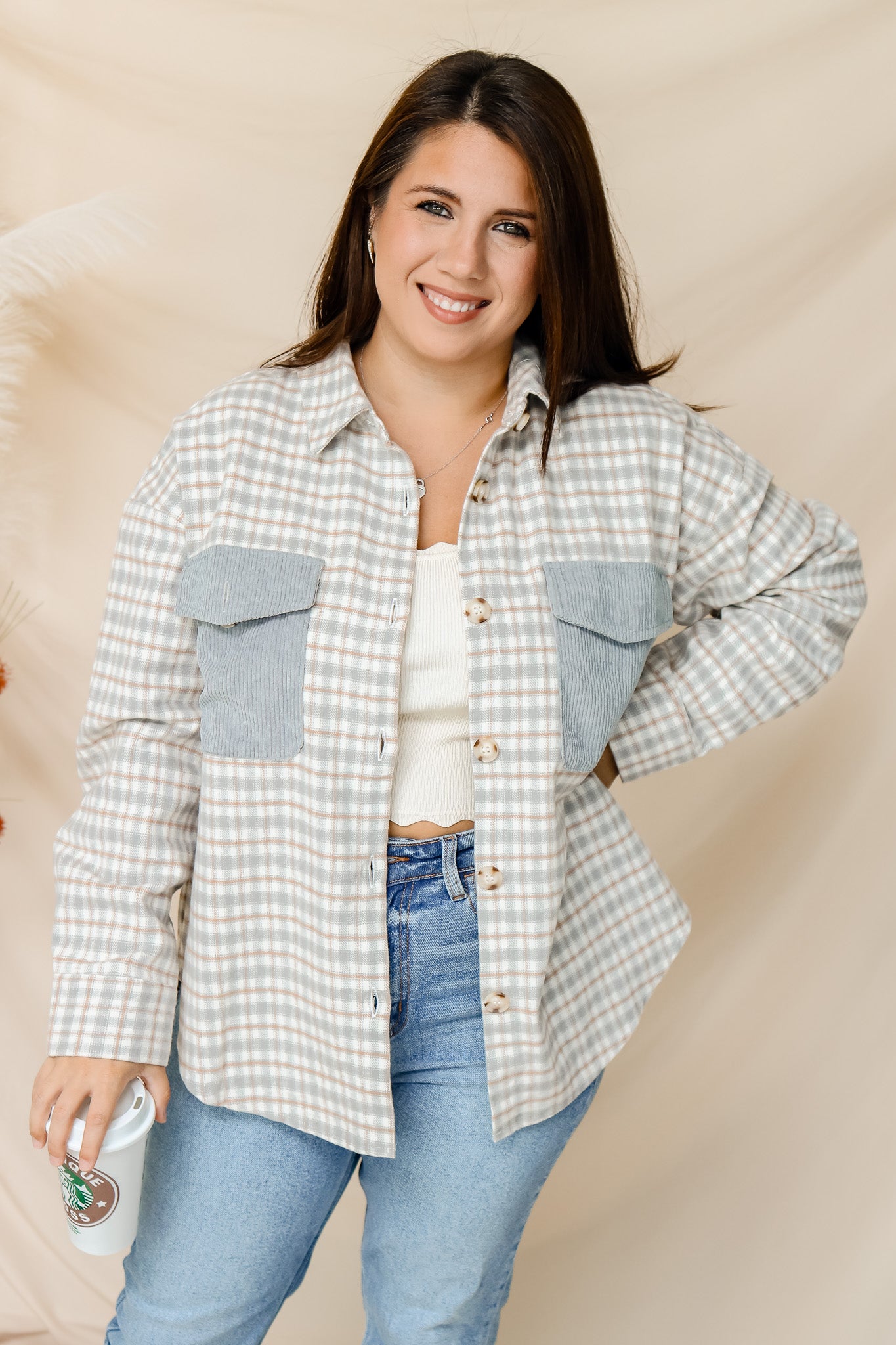 Small Town Shacket (blue)