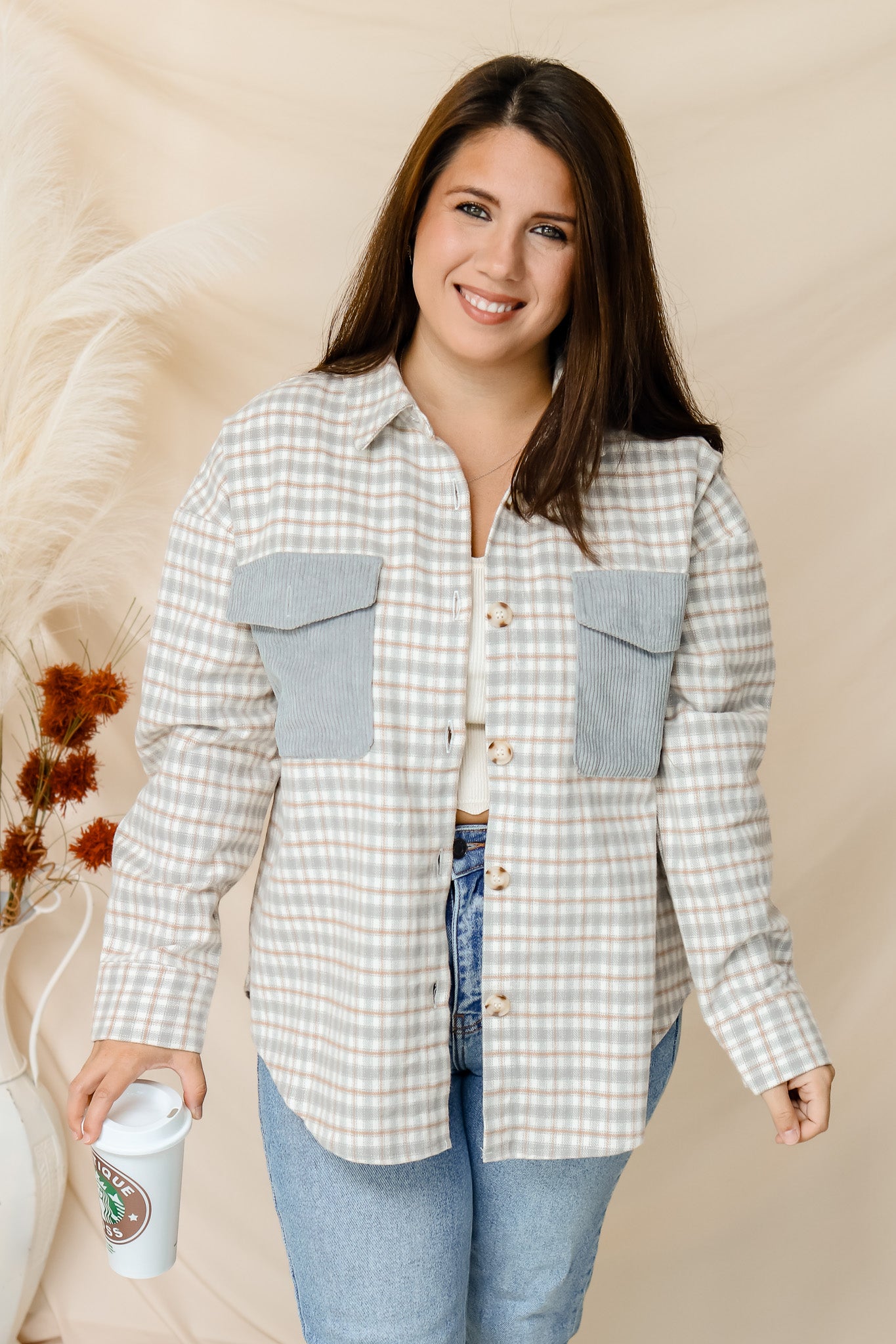 Small Town Shacket (blue)