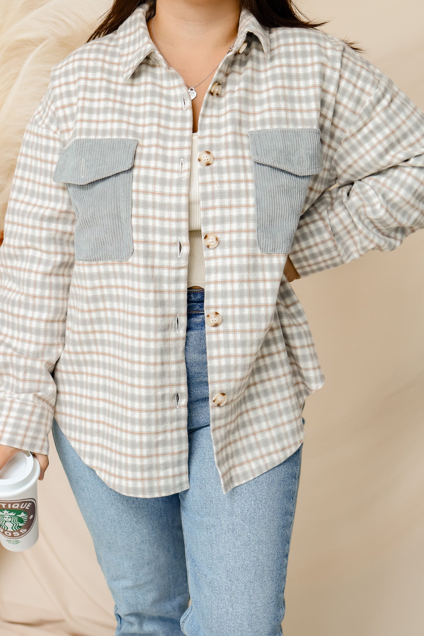 Small Town Shacket (blue)