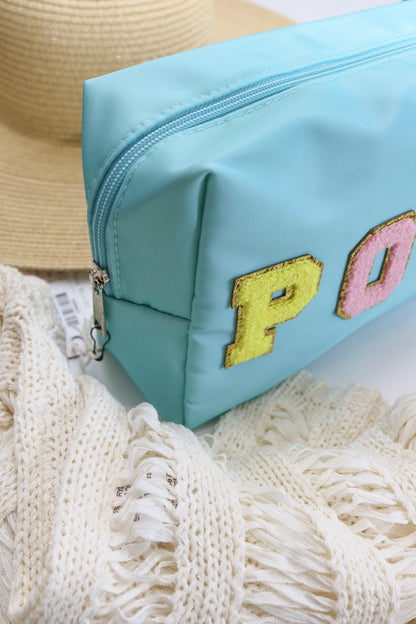 'POOL' Print Cosmetic Bag (blue)