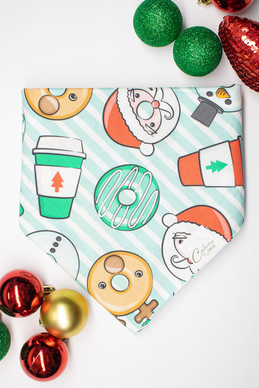 Coffee And Donuts Christmas Bandana