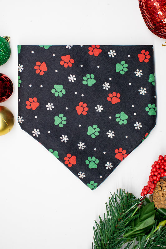 Holiday Paw Prints Christmas Bandana