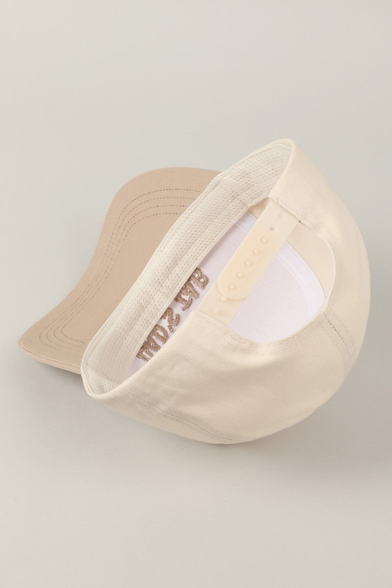 Put It On My Dad's Tab Embroidered Trucker Hat (beige)