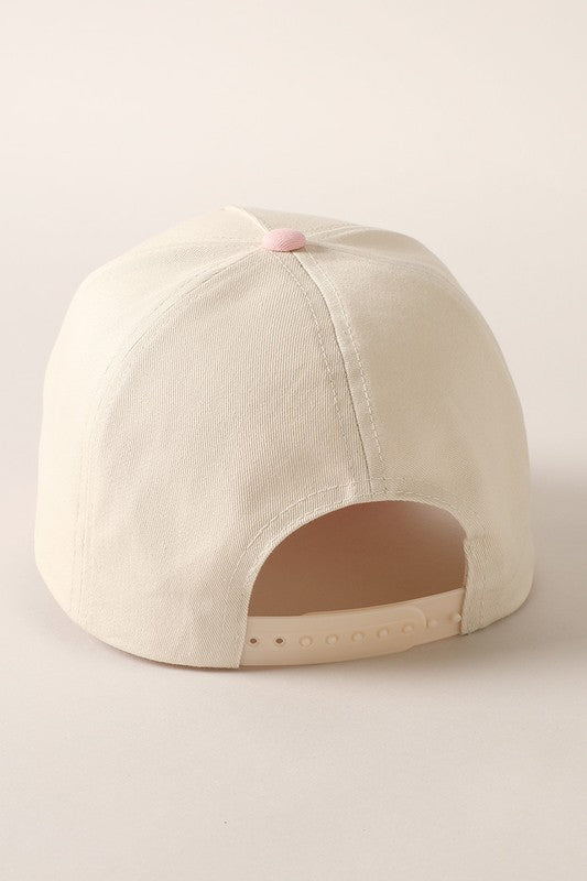 Put It On My Husband's Tab Embroidered Baseball Cap (pink)