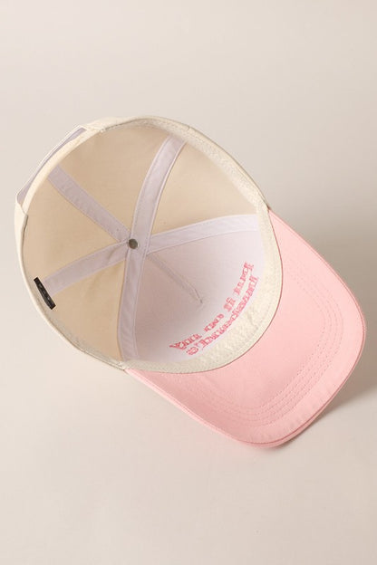 Put It On My Husband's Tab Embroidered Baseball Cap (pink)