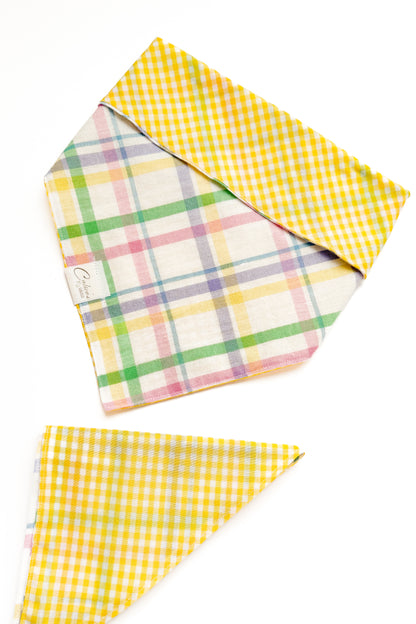 Spring Plaid Reversible Bandana