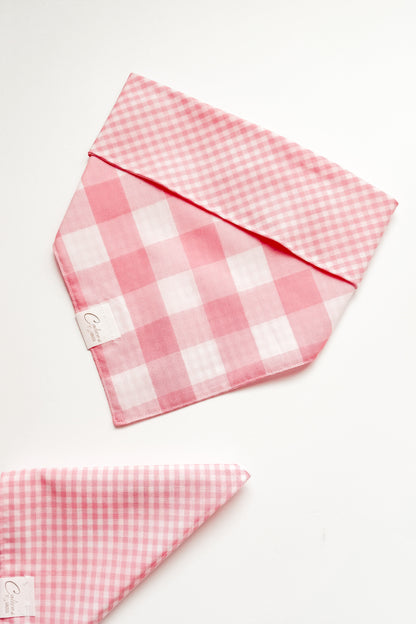 Pink Plaid Reversible Bandana