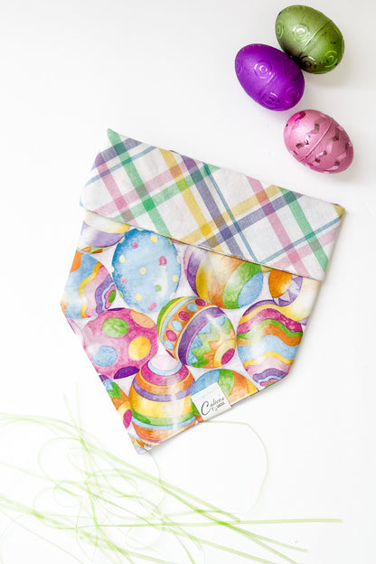 Colorful Eggs And Plaid Reversible Bandana