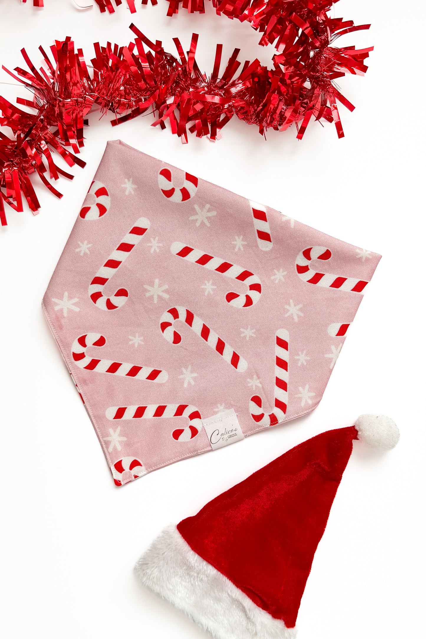 Candy Canes And Stars Bandana (pink)
