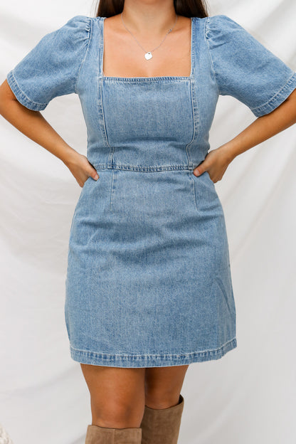 Take A Minute Denim Dress