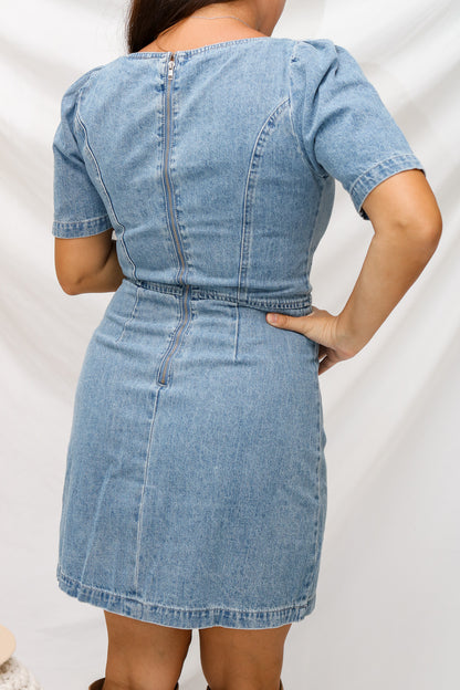 Take A Minute Denim Dress