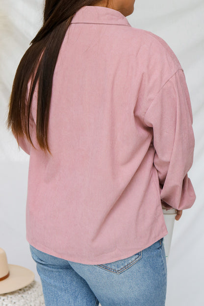 Perfectly Pink Corduroy Shacket