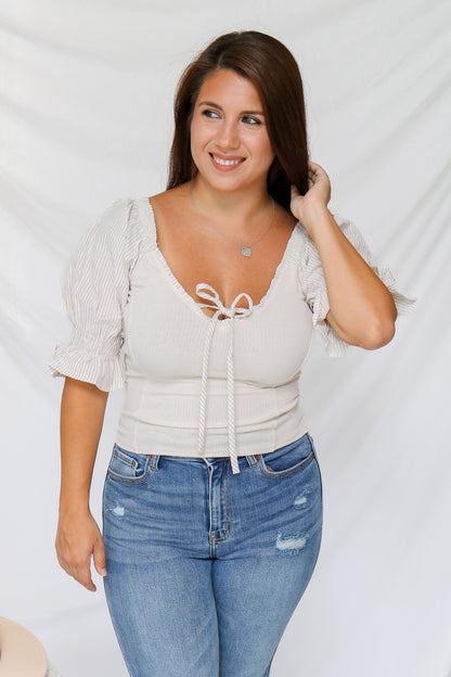 Sweetest Day Bubble Sleeve Top