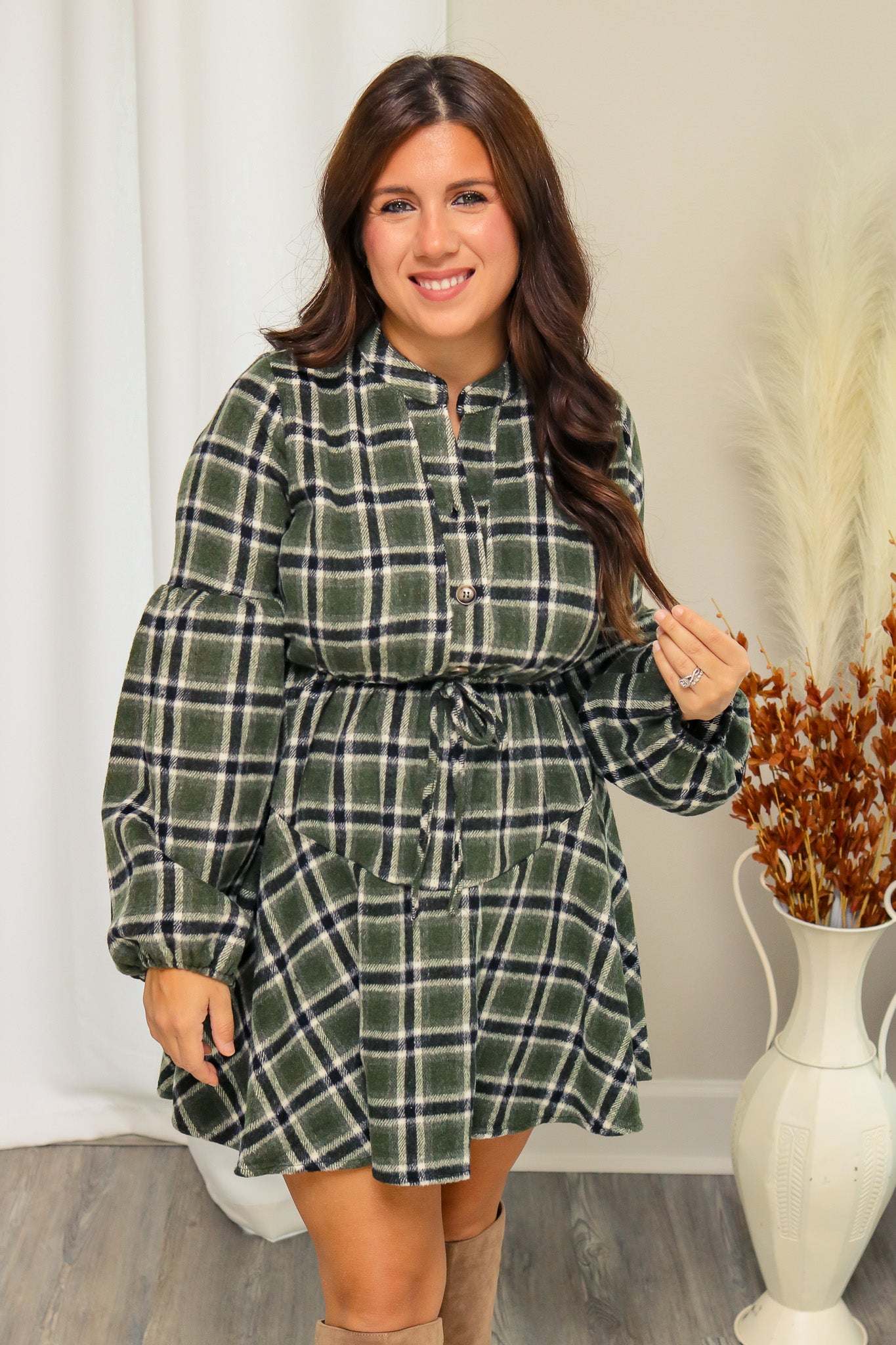 Harvesting Memories Plaid Dress