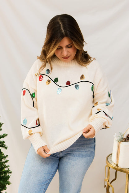 Light Bulb Sequin Sweater