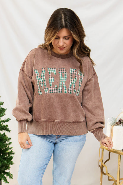 Merry Embroidered Pullover (brown)