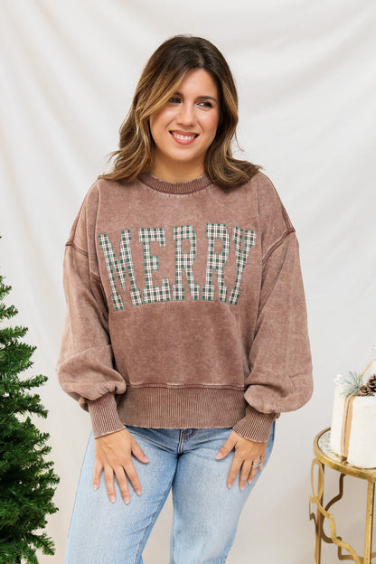 Merry Embroidered Pullover (brown)