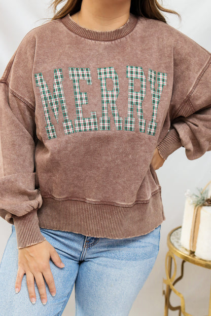 Merry Embroidered Pullover (brown)