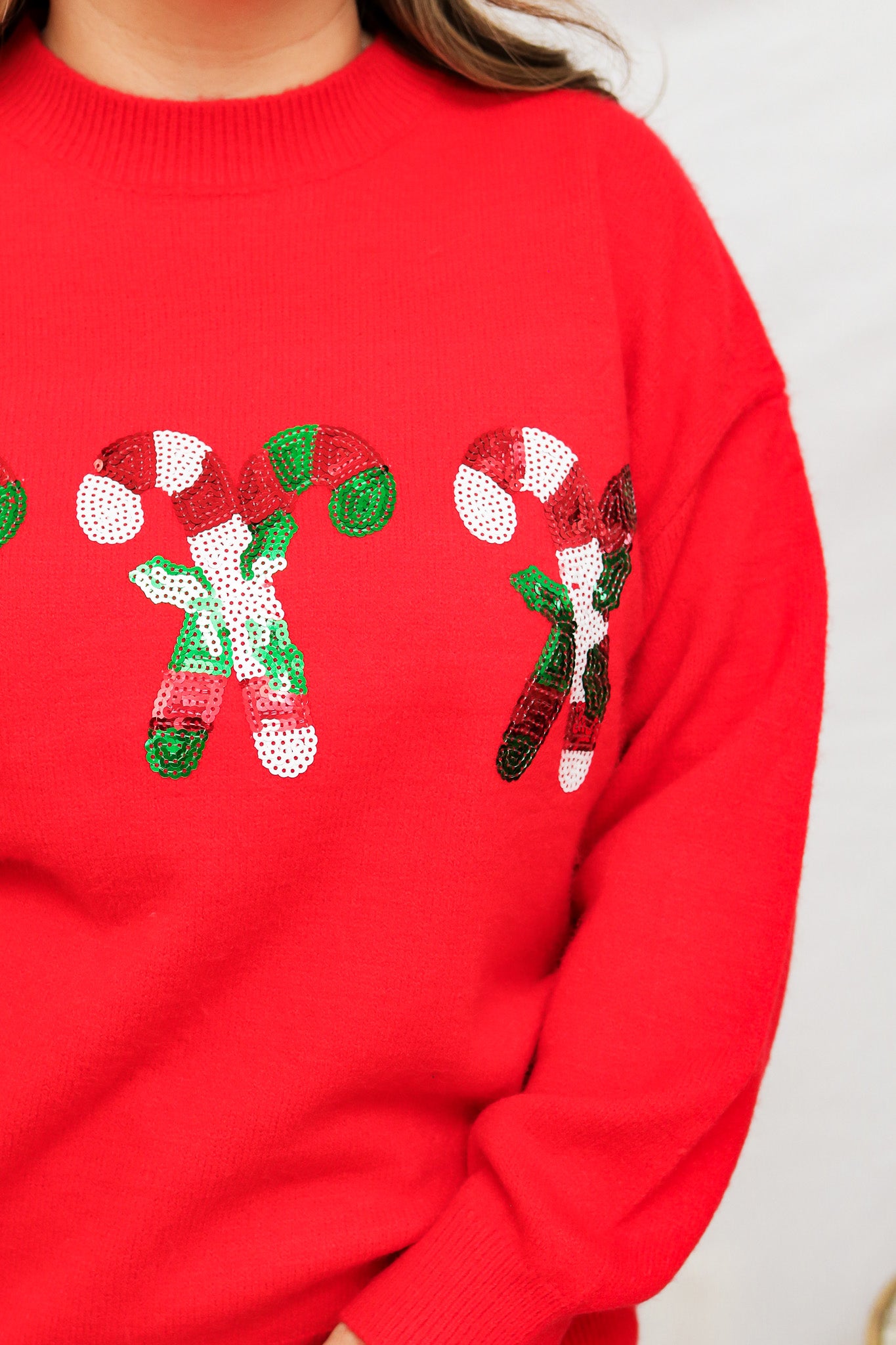 Candy Cane Sequin Sweater