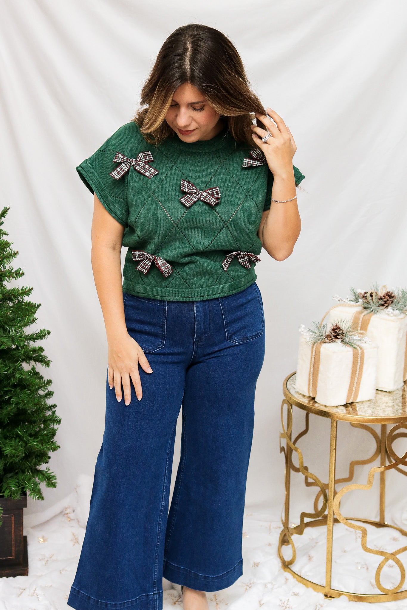 Bows For Christmas Sweater Top