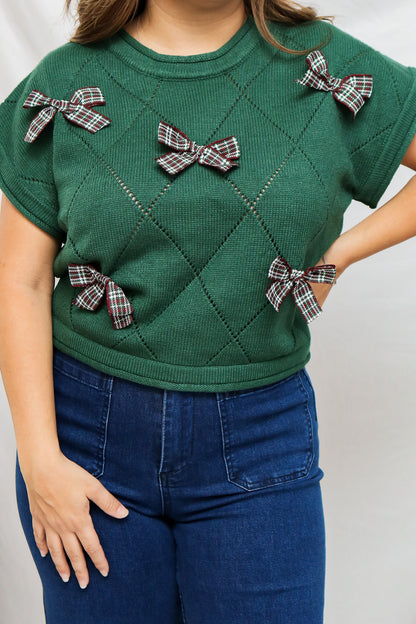 Bows For Christmas Sweater Top