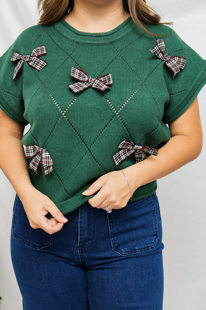 Bows For Christmas Sweater Top