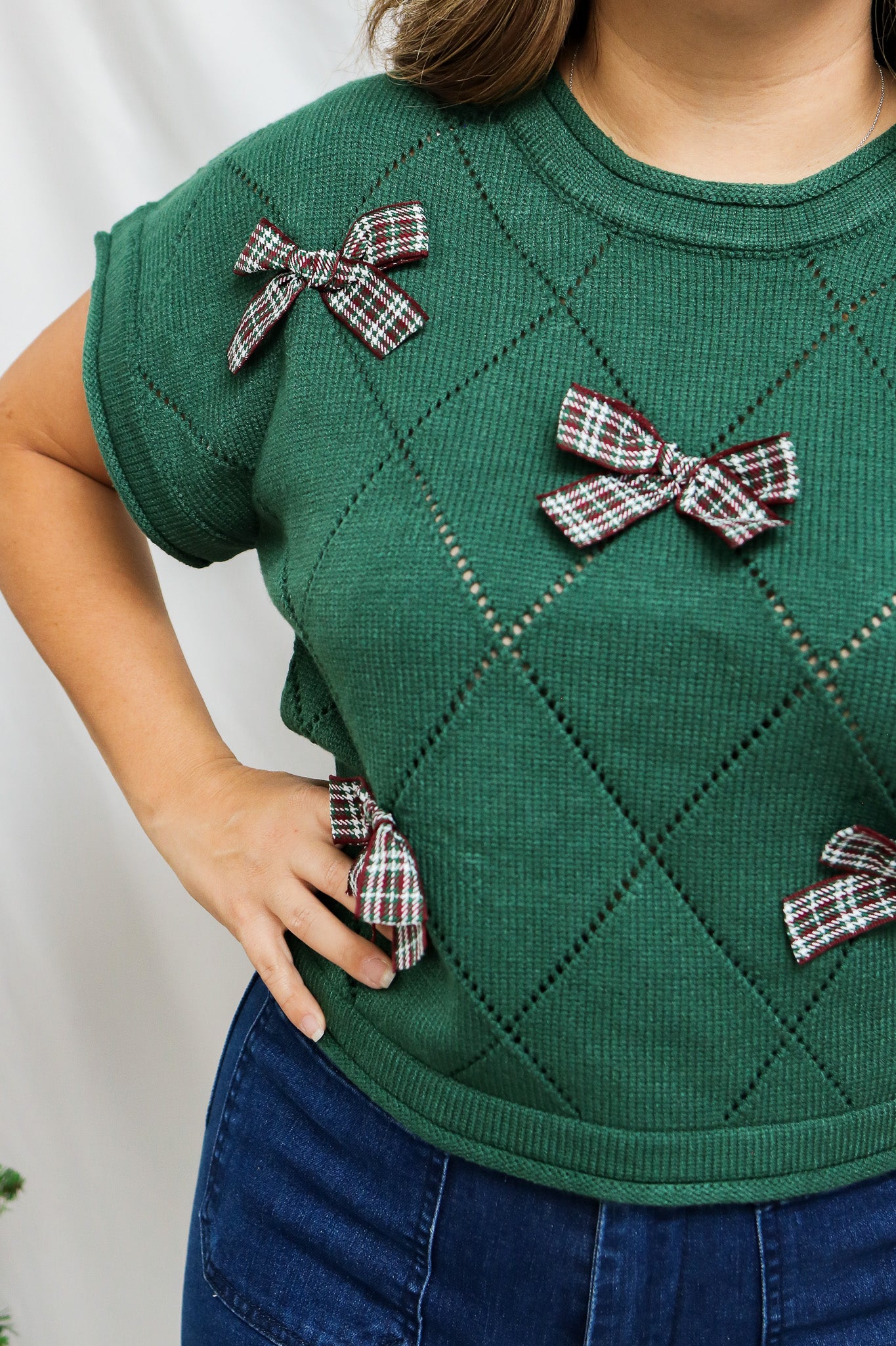 Bows For Christmas Sweater Top