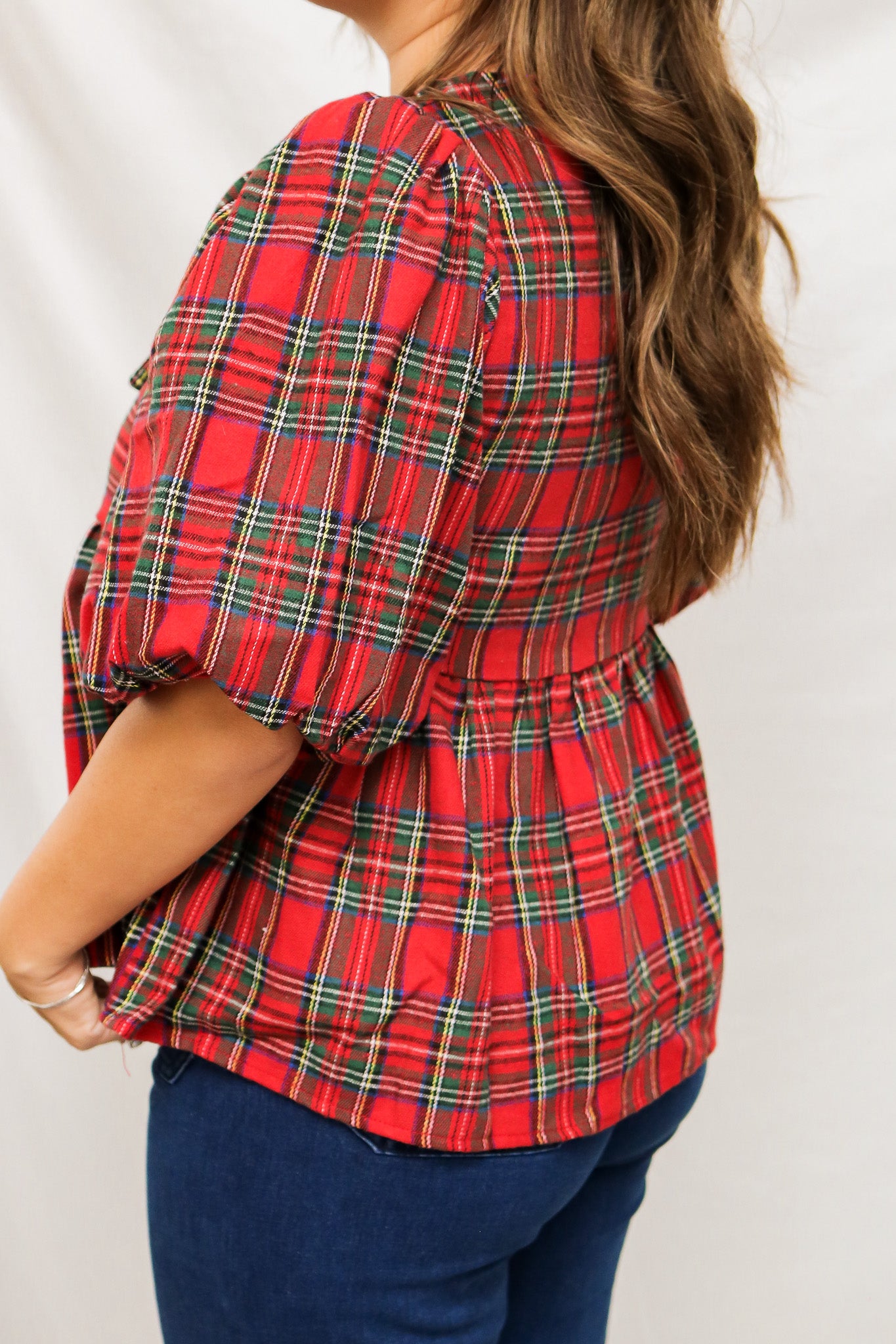 Very Merry Plaid Babydoll Top