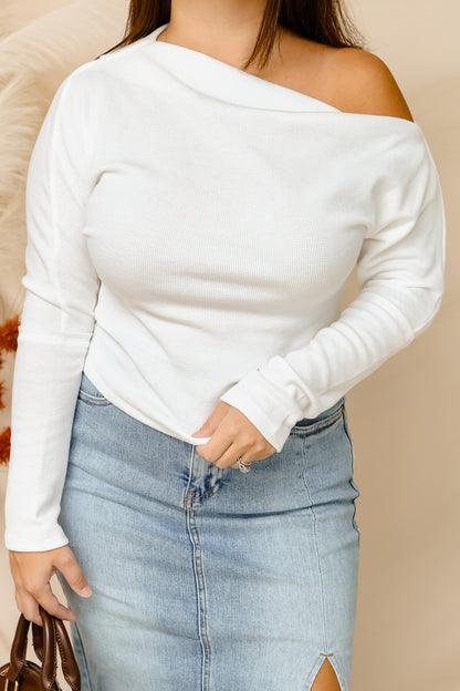 With Ease Knit Top (white)