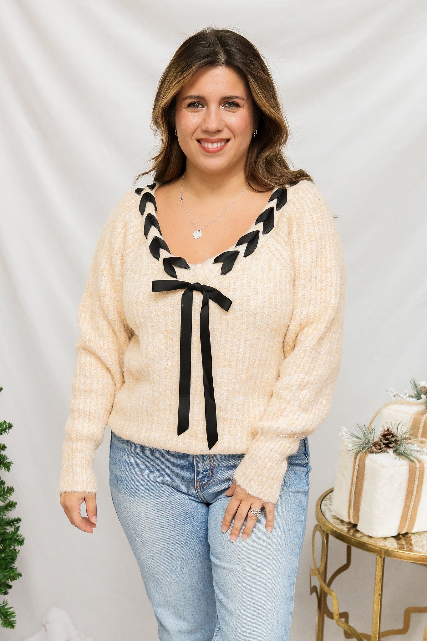 Wrapped In Ribbon Sweater