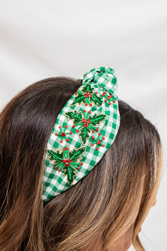 Plaid Holly Knot Headband