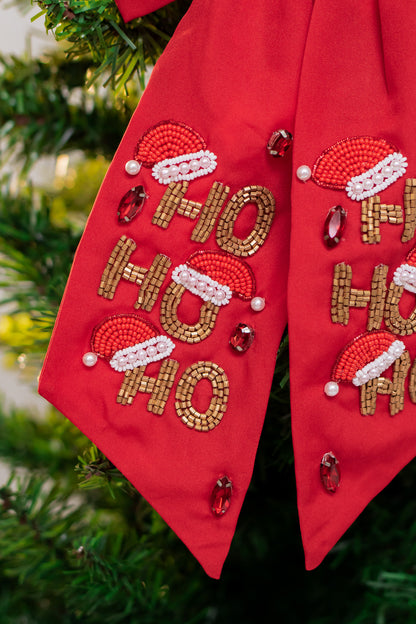 Ho Ho Ho Holiday Hair Bow (red)