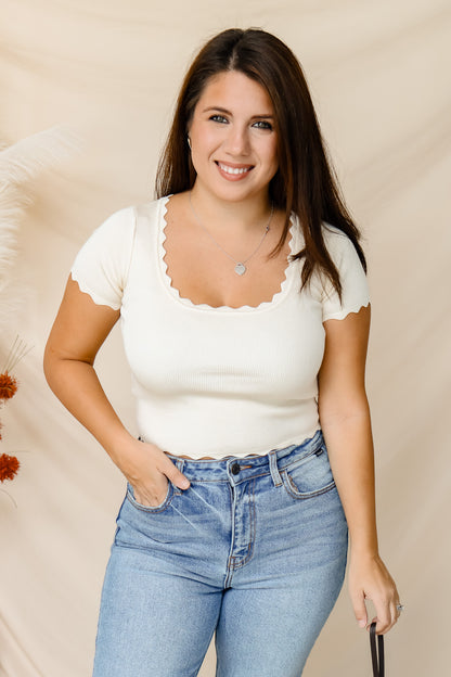 Always There Scalloped Crop Top (cream)