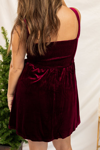 City Lights Velvet Bow Dress