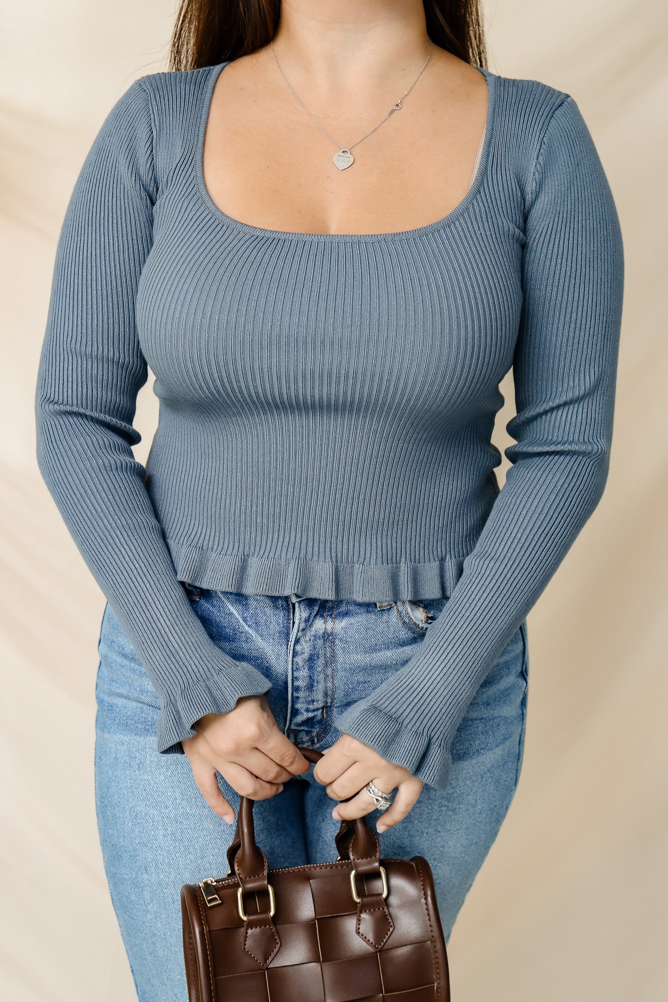 Beautiful Day Knit Top (dusty blue)