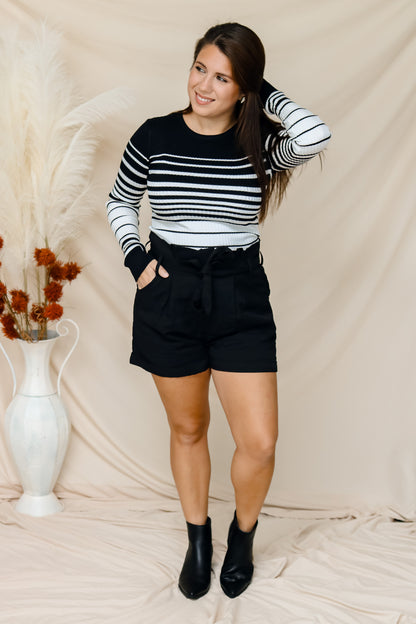 Another Time Striped Sweater (black/ivory)