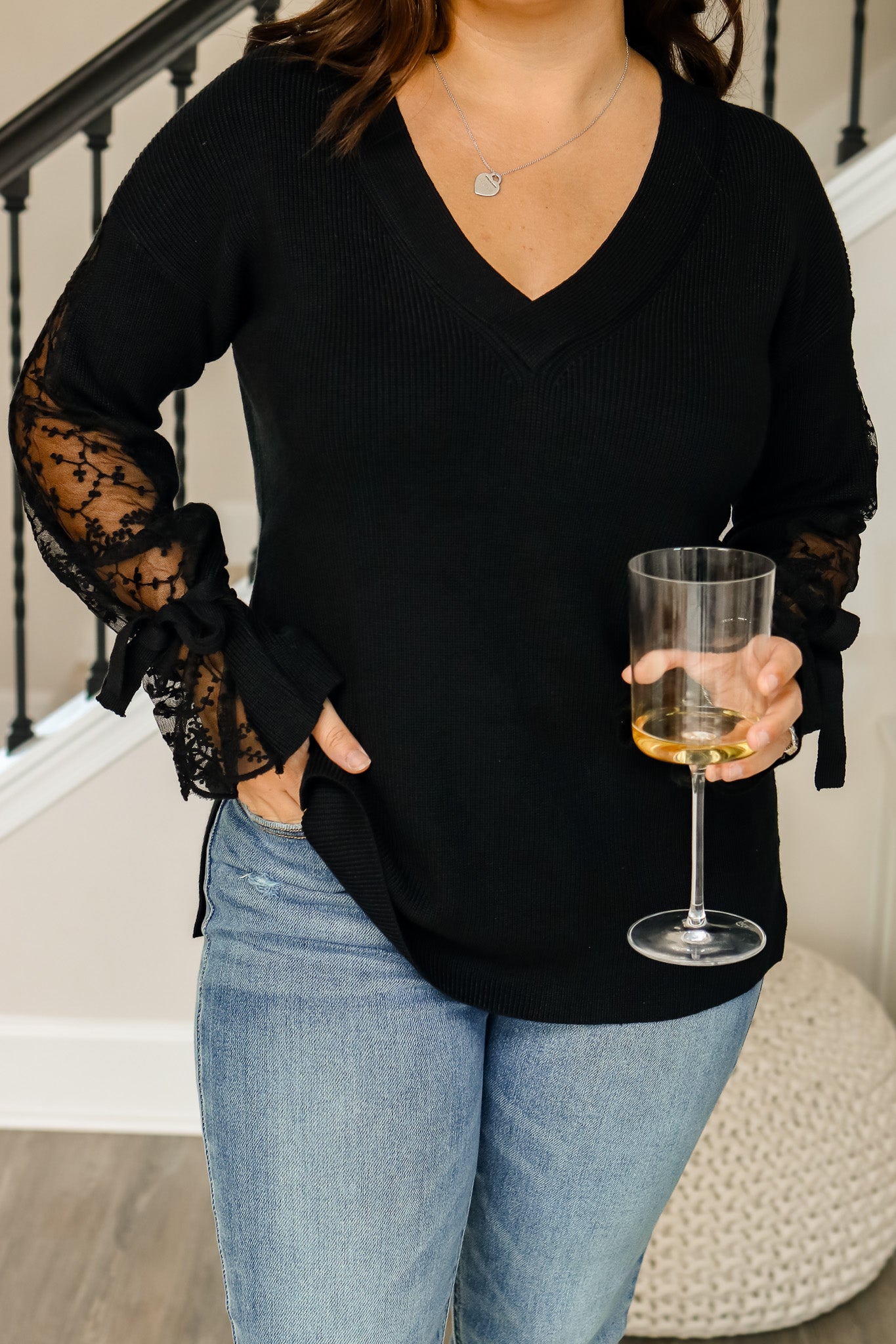 About Last Night Lace Sweater (black)