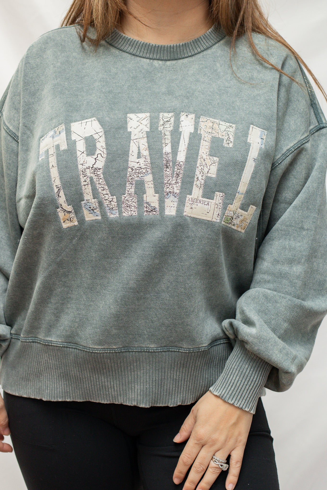 Travel Embroidered Pullover - Calico's Grove Boutique
