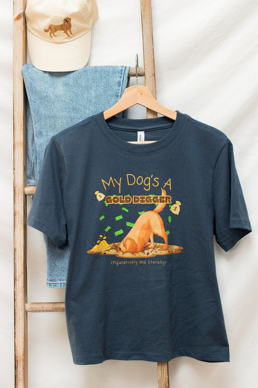 Gold Digger Dog Graphic Tee - Calico's Grove Boutique