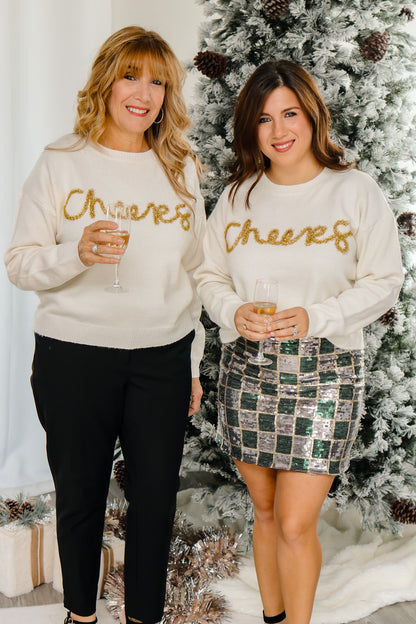 Cheers Gold Tinsel Sweater