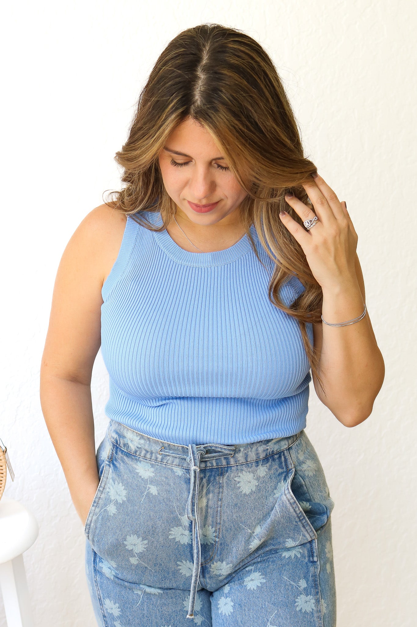 Simply Chic Sweater Tank Top (blue)