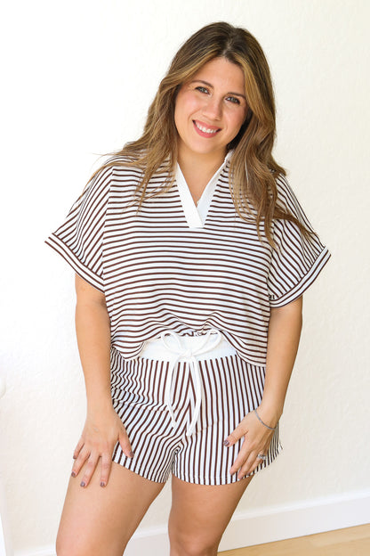 Running Errands Striped Set (brown)